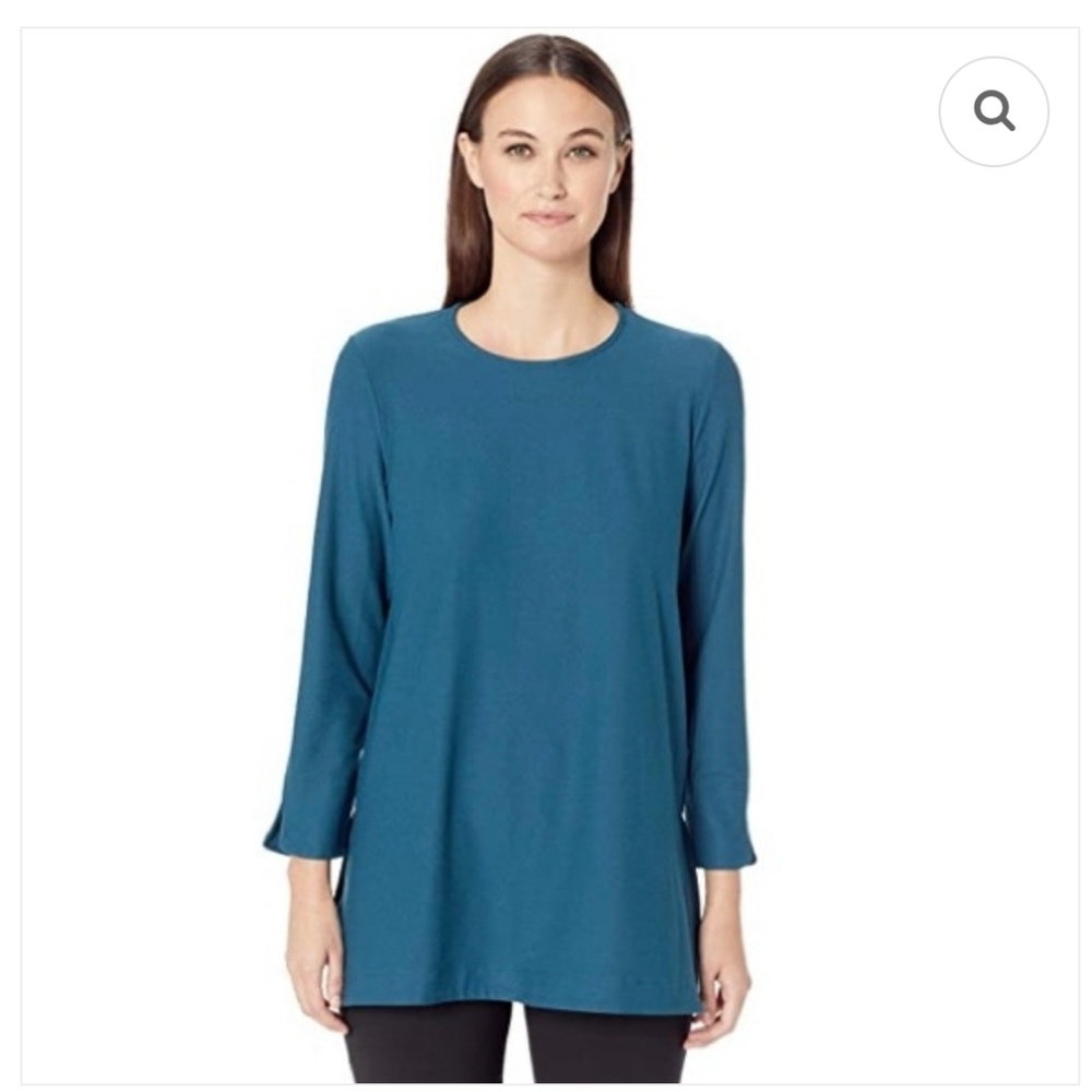 Eileen Fisher‎ Lightweight Washable Stretch Crepe Tunic Quiet Luxury NWT